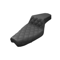 PartzBiz HD DS08040713 - Saddlemen Step-Up Front Lattice Stitch สีดำ Seat 4 Harley 86-03 XL Models | 879-03-172