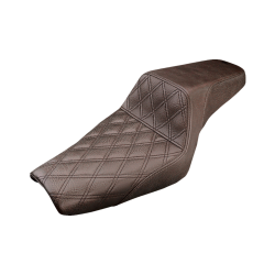 PartzBiz HD DS08040687 - Saddlemen Step-Up Front Lattice Stitch Brown Seat 4 Harley 04-20 XL W/4.5 Gal ถัง | 807-03-172บีอาร์