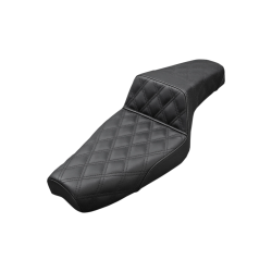PartzBiz HD DS08040719 - Saddlemen Step-Up Full Lattice Stitch Black Seat 4 Harley 04-20 XL W/4.5 Gal ถัง | 807-03-175