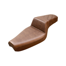 PartzBiz HD DS08040689 - Saddlemen Step-Up Rear Lattice Stitch Brown Seat 4 Harley 04-20 XL W/4.5 Gal ถัง | 807-03-173บีอาร์