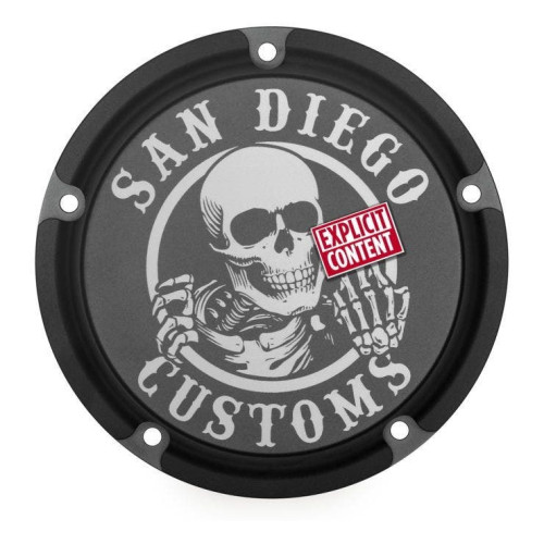 PartzBiz HD: 4403529-San Diego Customs P-DC001BLK Ripper Black Stealth Derby Cover 99-17 Harley Twin Cam 482245 PartzBiz HD: 4403529-San Diego Customs P-DC001BLK Ripper Black Stealth Derby Cover 99-17 Harley Twin Cam 482245