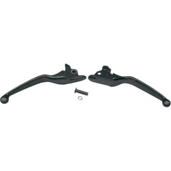 PartzBiz HD DS06100188 - Stain Matte Black Wide Blade Clutch Brake Levers 08-13 Harley Touring FLH/T | 0610-0188