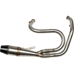 PartzBiz HD WP930-01206 - Sawicki 2 into 1 13" Raw Full Lengh Pipe Black Tip Exhaust Harley Dyna 17-Up 