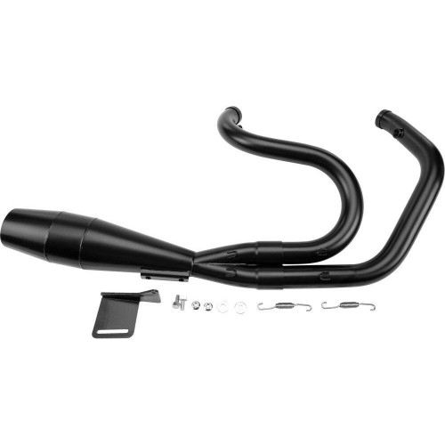 PartzBiz HD: 4403503-Sawicki 2 into 1 Black Cannon Shorty Pipe Exhaust Harley Sportster XL 18-Up