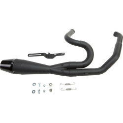 PartzBiz HD WP930-01211 - Sawicki 2 into 1 Black Shorty Cannon Pipe Black Tip Exhaust Harley Touring 17-Up