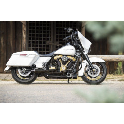 PartzBiz HD WP930-01209 - Sawicki 2 into 1 Black Shorty Cannon Pipe Black Tip Exhaust Harley Twin Cam 95-16