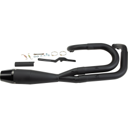 PartzBiz HD WP930-01243 - Sawicki 2 into 1 Black Shorty Exhaust Pipe Big Inch Motor Harley Dyna 91-17