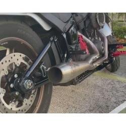 PartzBiz HD WP930-01235 - Sawicki 2 into 1 Brushed Full Length Cannon Exhaust Harley M8 Softail 18-Up