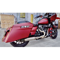PartzBiz HD WP930-01226 - Sawicki 2 into 1 Brushed Mid Length Pipe Black Tip Exhaust Harley TC Touring 95-16
