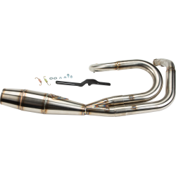 PartzBiz HD WP930-01244 - Sawicki 2 into 1 Brushed Shorty Cannon Exhaust Big Inch Motor Harley Dyna 91-17