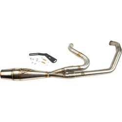PartzBiz HD WP930-01238 - Sawicki 2 into 1 Brushed Shorty Length Exhaust Black Tip Harley M8 Softail 18-Up