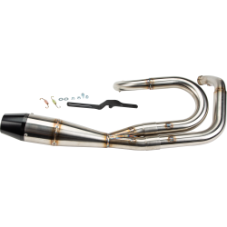 PartzBiz HD WP930-01242 - Sawicki 2 into 1 13" Raw Full Lengh Pipe Black Tip Exhaust Harley Dyna 17-Up 