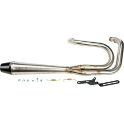 PartzBiz HD WP930-01200 - Sawicki 2 into 1 Raw Pipe Black Tip Exhaust System Harley Dyna FXD 91-17