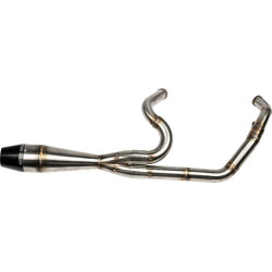 PartzBiz HD WP930-01208 - Sawicki 2 into 1 Raw Shorty Cannon Pipe Black Tip Exhaust Harley Twin Cam 95-16
