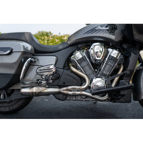 PartzBiz HD: 4403483-Sawicki Brushed SS 2 into 1 Shorty Cannon Exhaust System Indian Challenger 20-Up PartzBiz HD: 4403483-Sawicki Brushed SS 2 into 1 Shorty Cannon Exhaust System Indian Challenger 20-Up
