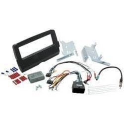 PartzBiz HD HD14UBN - Scosche HD14UBN Gloss Black Fairing Single DIN Dash Kit Harley Batwing 14-Up electra street road glide davidson best for DDIN radio install easy bolt on