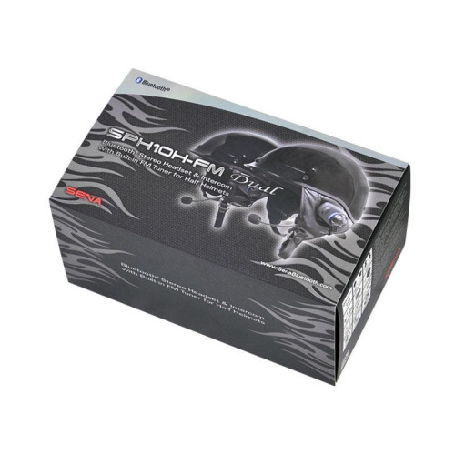 PartzBiz HD: 4403431-Sena SPH10H-FM ชุดชุดหูฟัง Bluetooth คู่สำหรับหมวกกันน็อคครึ่งใบพร้อมจูนเนอร์ FM