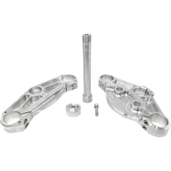 PartzBiz HD DS04080396 - Slyfox Raw 49 mm Triple Tree Set บนและล่าง Harley Touring 99-13 SF13TK-1