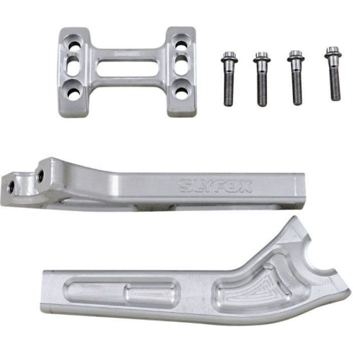 PartzBiz HD: 4403138-Slyfox Raw Aluminium ไรเซอร์ 6 ”-10 ” สำหรับแฮนด์ 1 ” แฮนด์แบบดึงกลับ 6 ” Harley & Custom