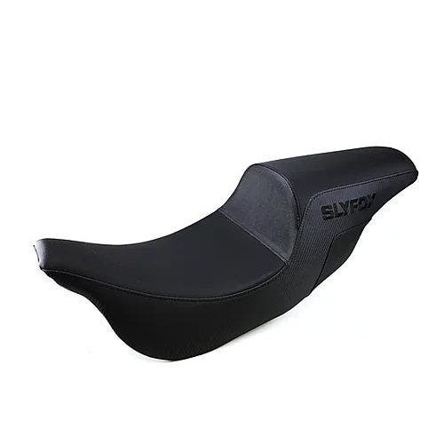PartzBiz HD: 4403142-SlyFox SF80807 สีดำ Lattice Stitched Saddlehyde Step-Up ที่นั่ง Harley FLH/T 08-Up