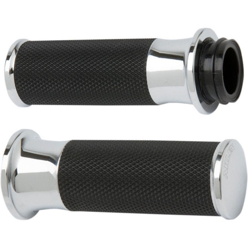 PartzBiz HD: 4403121-Arlen Ness Fusion Chrome Smoothie Hand Grips Harley Throttle By Wire รุ่น | 07-322