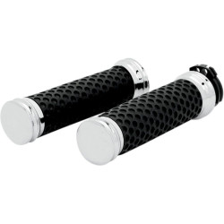PartzBiz HD AN07-090 - Arlen Ness Chrome Smooth Soft-Touch Hand Grips Dual Cable สำหรับ Harley | 07-090 PartzBiz HD AN07-090 - Arlen Ness Chrome Smooth Soft-Touch Hand Grips Dual Cable สำหรับ Harley | 07-090
