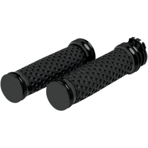 PartzBiz HD: 4403124-Arlen Ness Black Smooth Soft-Touch Hand Grips Dual Cable สำหรับ Harley | 07-092