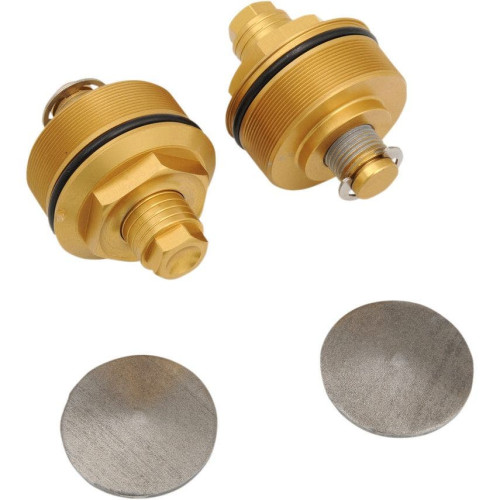 PartzBiz HD: 4403052-Speed Merchant SM Gold ตัวปรับพรีโหลด 49มม. ฝาครอบโช้ค Harley FXD FXDWG & V-Rod | SM49A-3