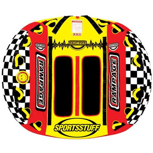 PartzBiz HD: 4403043-Sportsstuff Half Pipe Rampage 2 คน Rider Inflatable Tow Towable Tube 53-2155 | 53-2155