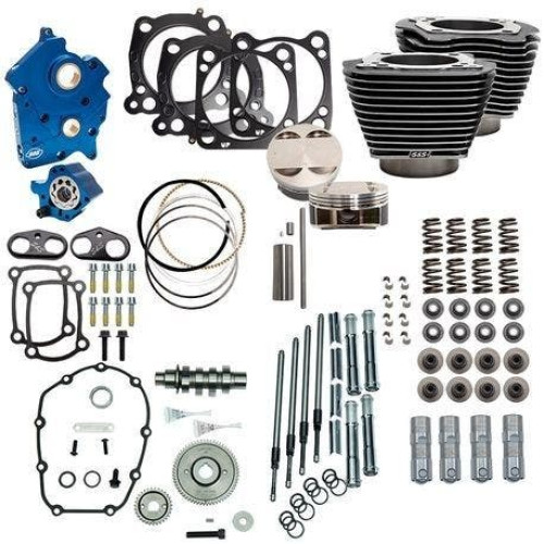 PartzBiz HD: 4403021-S&S 124" Bolt On All Black Big Bore Kit Gear 550 Cam Black Pushrod Oil Cool | 310-1059 PartzBiz HD: 4403021-S&S 124" Bolt On All Black Big Bore Kit Gear 550 Cam Black Pushrod Oil Cool | 310-1059