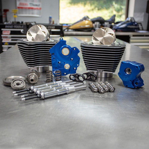 PartzBiz HD: 4403026-S&S 124" Bolt On Big Bore Kit Highlighted Gear 550 Cam Chrome Pushrod Oil Cool | 310-1053
