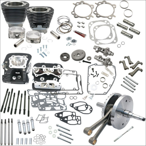PartzBiz HD: 4402983-S&S Cycle 124" Hot Set-Up Kit w/ Big Bore Cylinders Cams Pistons Harley 07-16 | 900-0568