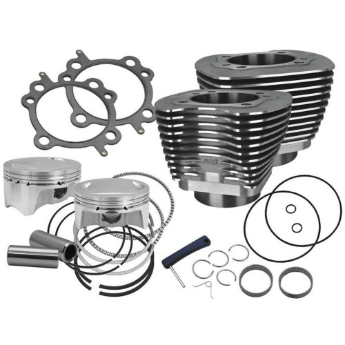 PartzBiz HD: 4402947-S&S Cycle 4" Sidewinder 110" Big Bore Kit 07-17 HD® Big Twin Cam Wrinkle Black | 910-0651 PartzBiz HD: 4402947-S&S Cycle 4" Sidewinder 110" Big Bore Kit 07-17 HD® Big Twin Cam Wrinkle Black | 910-0651