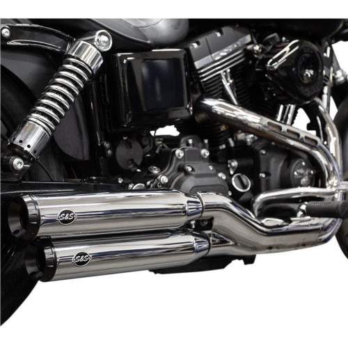 PartzBiz HD: 4402950-S&S Cycle 550-0723 Chrome w/Blk Tips Grand National Slip Ons Mufflers FXDF FXDWG | 550-0723 PartzBiz HD: 4402950-S&S Cycle 550-0723 Chrome w/Blk Tips Grand National Slip Ons Mufflers FXDF FXDWG | 550-0723
