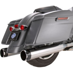 PartzBiz HD SS550-0664 - S&S Cycle Chrome MK45 4.5" Slip On Mufflers W/ Black Thruster Tips Harley 2017 | 550-0664