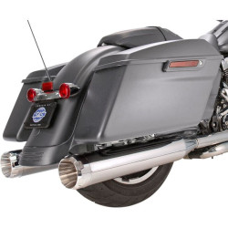 PartzBiz HD SS550-0665 - S&S Cycle Chrome MK45 4.5" Slip On Mufflers W/ Chrome Thruster Tips Harley 2017 | 550-0665