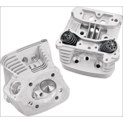 PartzBiz HD SS90-1004 - S&S Cycle Natural Super Stock Cylinder Heads for Harley Evolution Big Twin EVO | 90-1004