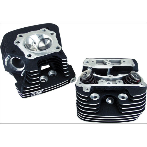 PartzBiz HD: 4402843-S&S Cycle Super Stock 79CC Black Cylinder Heads for Harley Twin Cam 06-16 | 106-3233