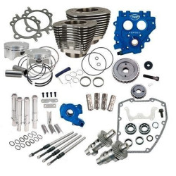 PartzBiz HD SS330-0665 - S&S Cycle Winter Power Package 100" Black Big Bore Kit w/ 585 Gear Cams 99-06 | 330-0579