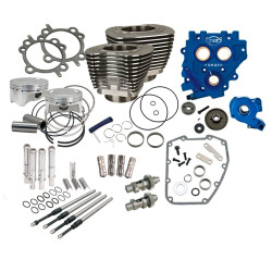 PartzBiz HD SS330-0669 - S&S Cycle Winter Power Package 110" Black Big Bore Kit w/ 585 Gear Cams 07-17 | 330-0583