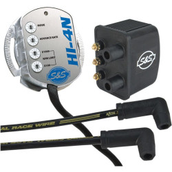 PartzBiz HD SS550-0502 - S&S Hi-4N ชุดจุดระเบิดที่สมบูรณ์ Single Fire Upgrade Crane HI-4 Harley Big Twin | 550-0502