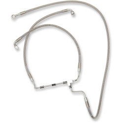 PartzBiz HD DS17413983 - Stainless Steel Extended Length Front Brake Line Harley 14-15 Non ABS Plus 10 - 1741-3983