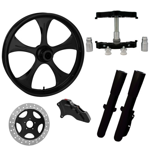 PartzBiz HD: 4402773-ยางล้อ Stratos สีดำ 23” ด้านเดียวพร้อมท่อนล่างและตัวเลื่อนแบบ Raked Triple Trees | STRATOS-SNGL-BLK-KIT-23PCKG