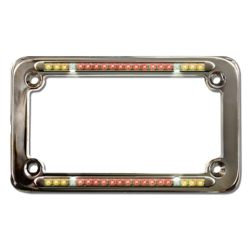 PartzBiz HD: 4402736-Street Fx Integrated Led ใบอนุญาต Chrome Plate Frame Harley Honda รถจักรยานยนต์