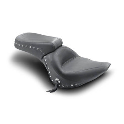 PartzBiz HD MD76401 - Mustang Chrome Studded Standard Style 2-up Seat Harley Softail FXST FLSTF 06-17 | 76401 PartzBiz HD MD76401 - Mustang Chrome Studded Standard Style 2-up Seat Harley Softail FXST FLSTF 06-17 | 76401