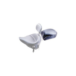 PartzBiz HD MD79114 - Mustang Seat Wide Chrome Studded Rear Seat Only for Harley 89-99 FLSTS | 79114 PartzBiz HD MD79114 - Mustang Seat Wide Chrome Studded Rear Seat Only for Harley 89-99 FLSTS | 79114