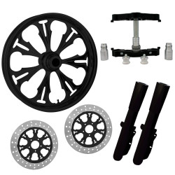 PartzBiz HD SUMMIT-DUAL-BLK-KIT-PCKG - ยางล้อ Summit Black 23” Dual Rotors พร้อมท่อนล่างและตัวเลื่อนแบบ Raked Triple Trees | Summit-DUAL-BLK-KIT-PCKG