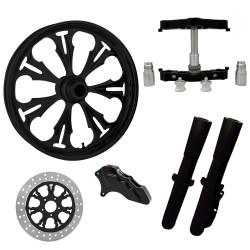 PartzBiz HD SUMMIT-SNGL-BLK-KIT-23PCKG - ยางล้อ Summit Black 23” ด้านเดียวพร้อมท่อนล่างและสไลเดอร์แบบ Raked Triple Trees | SUMMIT-SNGL-BLK-KIT-23PCKG