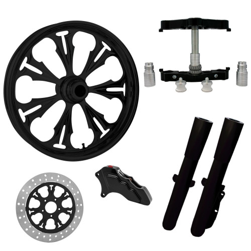 PartzBiz HD: 4402703-ยางล้อ Summit Black 23” ด้านเดียวพร้อมท่อนล่างและสไลเดอร์แบบ Raked Triple Trees | SUMMIT-SNGL-BLK-KIT-23PCKG