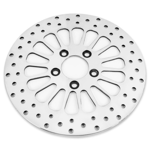 PartzBiz HD: 4402712-Super Spoke Polished Stainless Dual Front 11.8 Brake Rotors Bolts Harley Touring 08-13